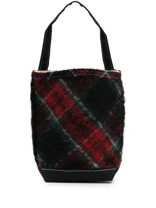 Comme Des Garçons TAO x Tembea Checked Cotton Tote Bag