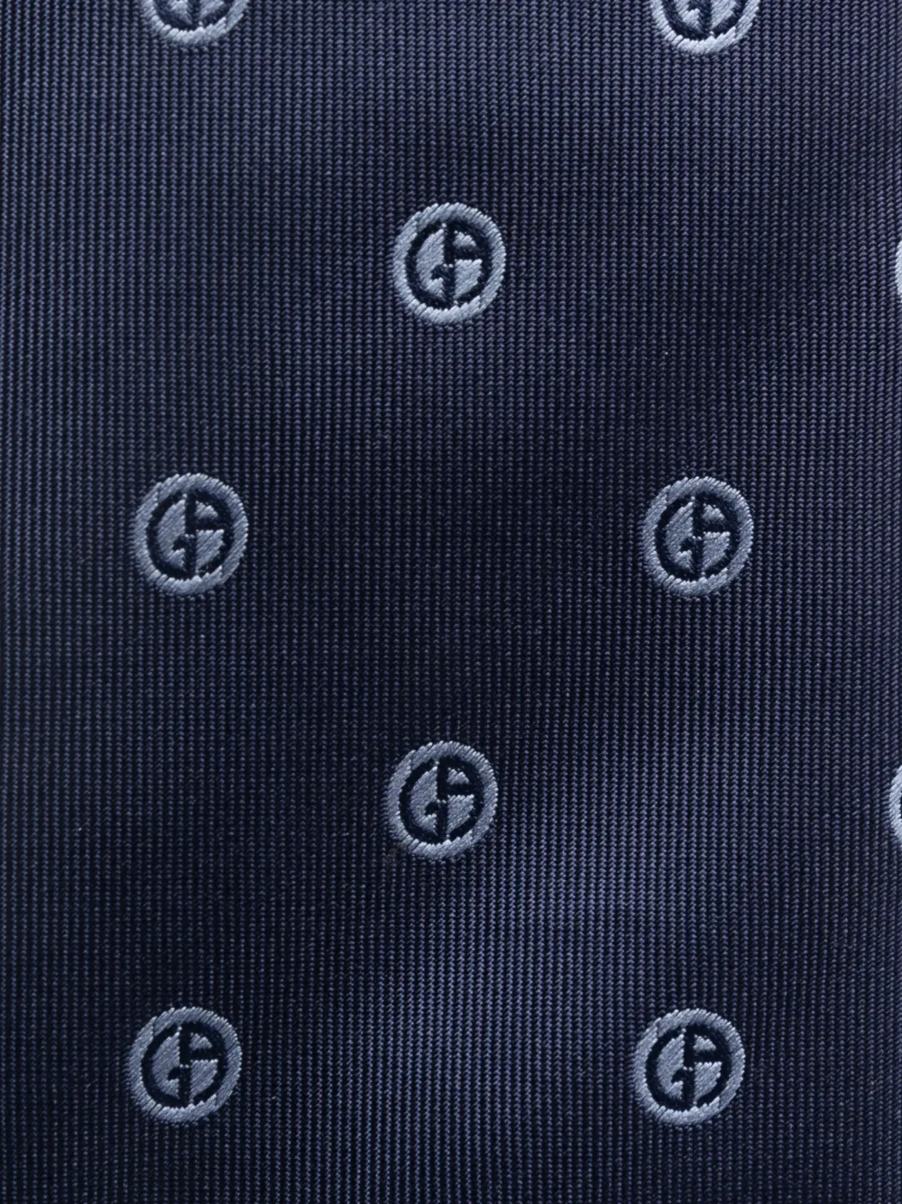 Giorgio Armani logo-embroidered silk-blend tie - Blauw