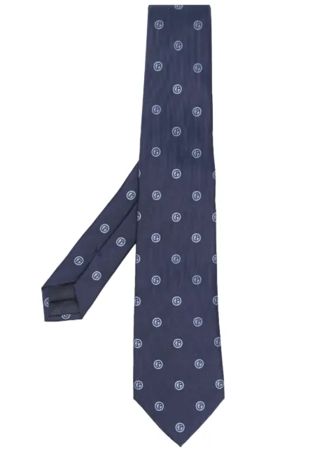Giorgio Armani - logo-embroidered silk-blend tie