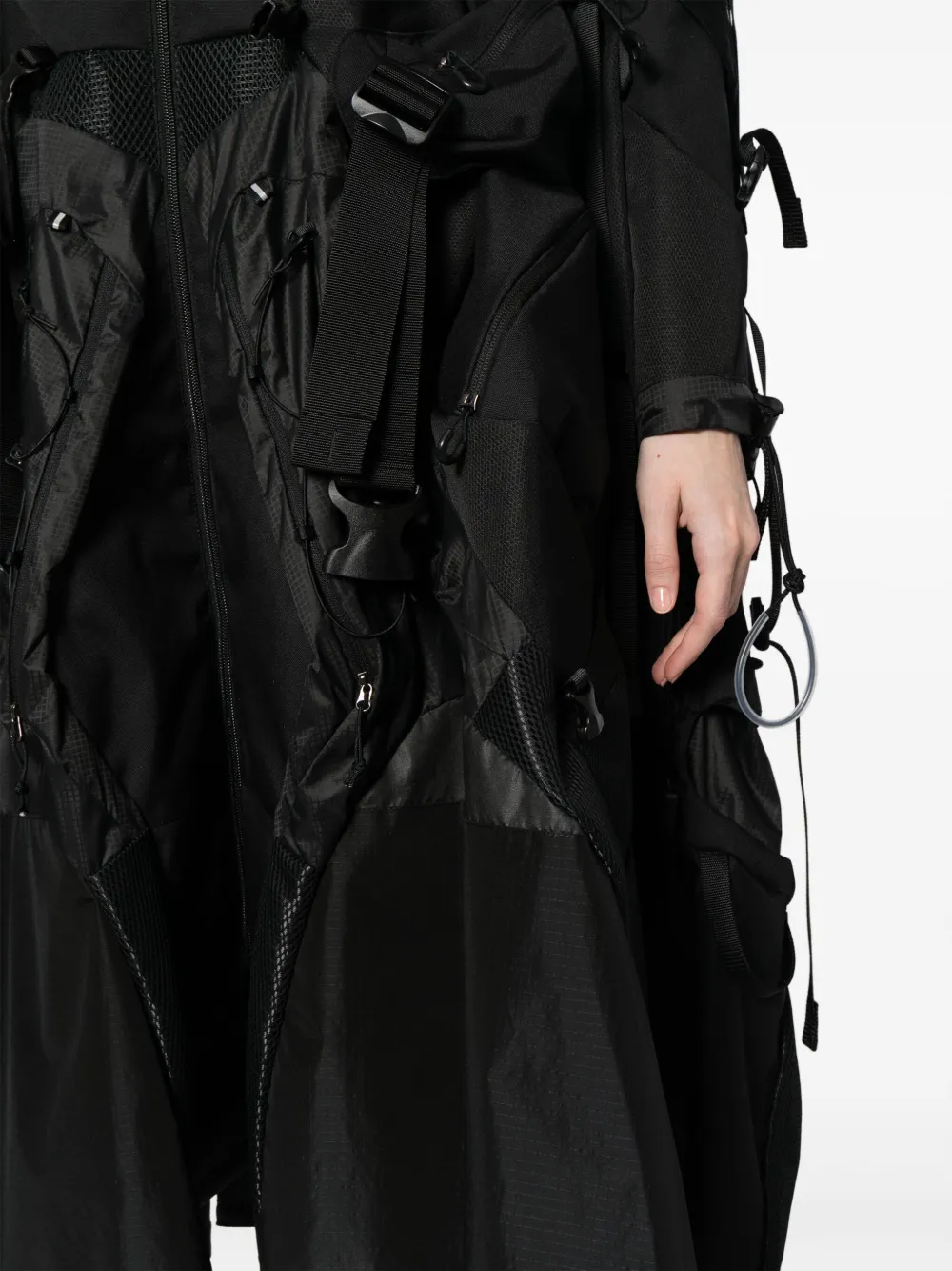 Shop Junya Watanabe Panelled-design Zip-up Coat In Black