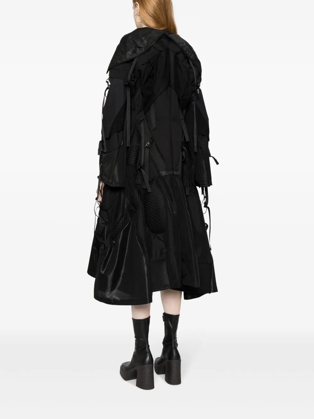 Shop Junya Watanabe Panelled-design Zip-up Coat In Black