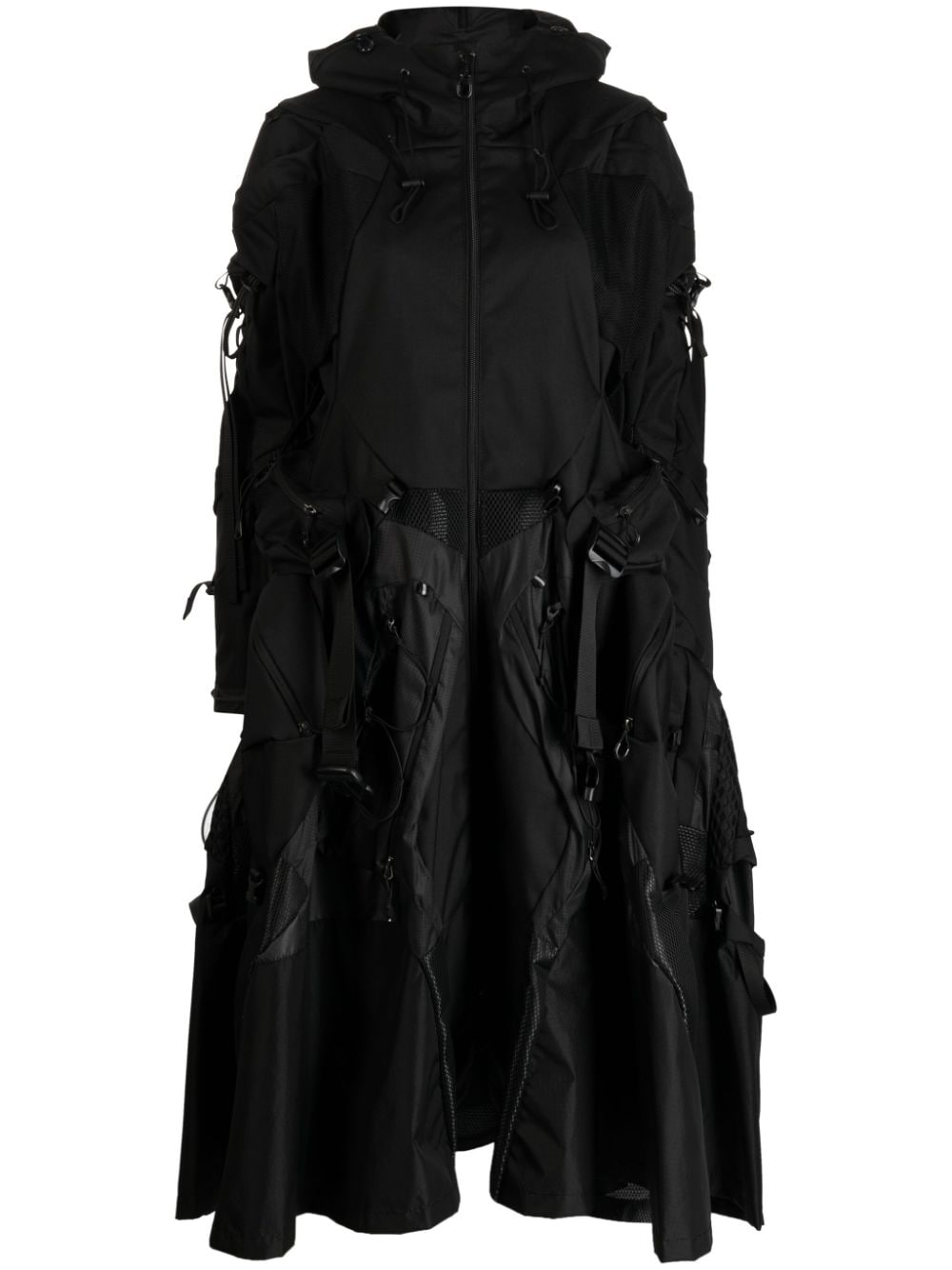 Junya Watanabe Panelled-design Zip-up Coat In Black