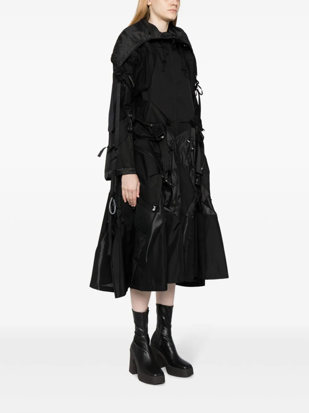 Shop Junya Watanabe Panelled-design Zip-up Coat In Black