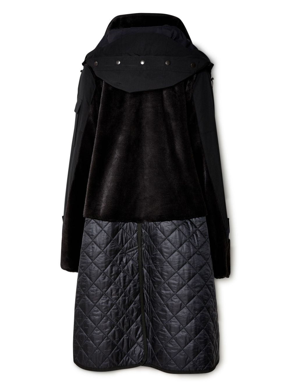 Shop Junya Watanabe Quilted Hooded Parka Coat In Black