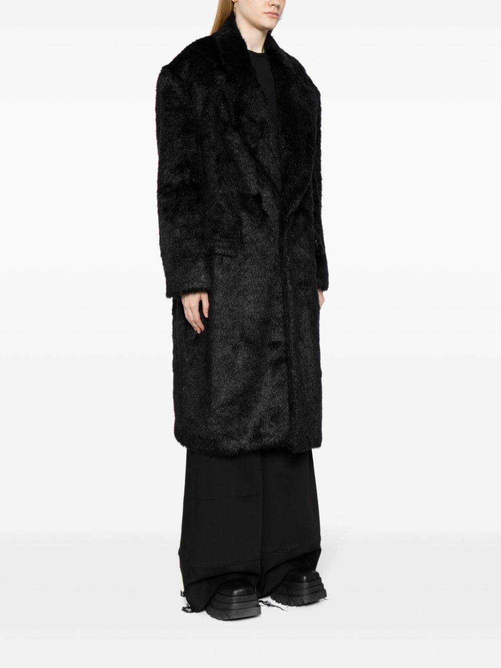 Shop Junya Watanabe Notched-lapel Single-breasted Coat In Black