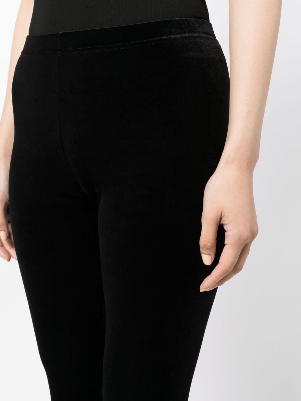 Shop Junya Watanabe Velour Skinny Trousers In Black