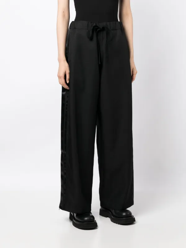 Wide leg drawstring clearance trousers