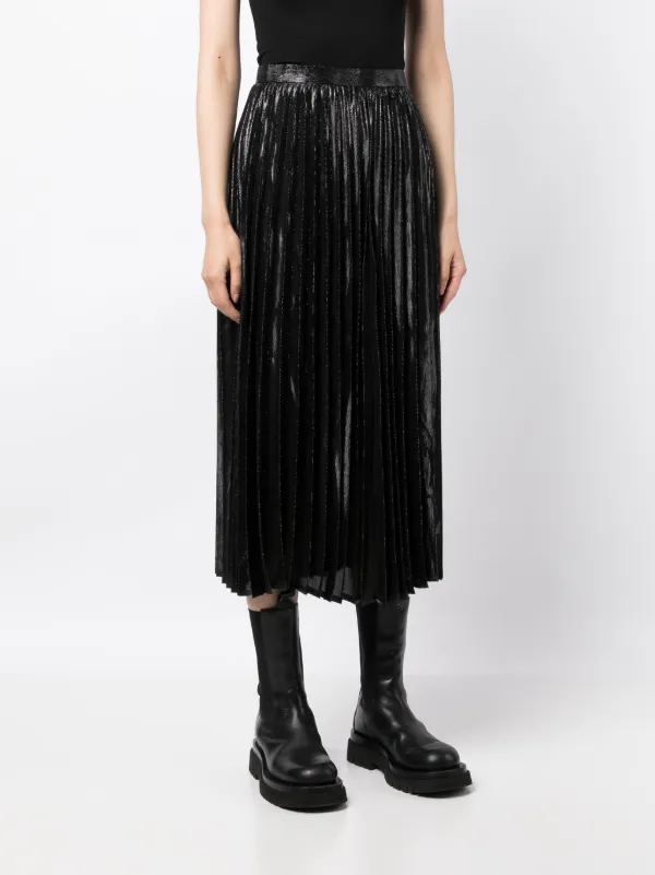 Junya Watanabe: Women's Foiled Print Belted Skirt (Silver