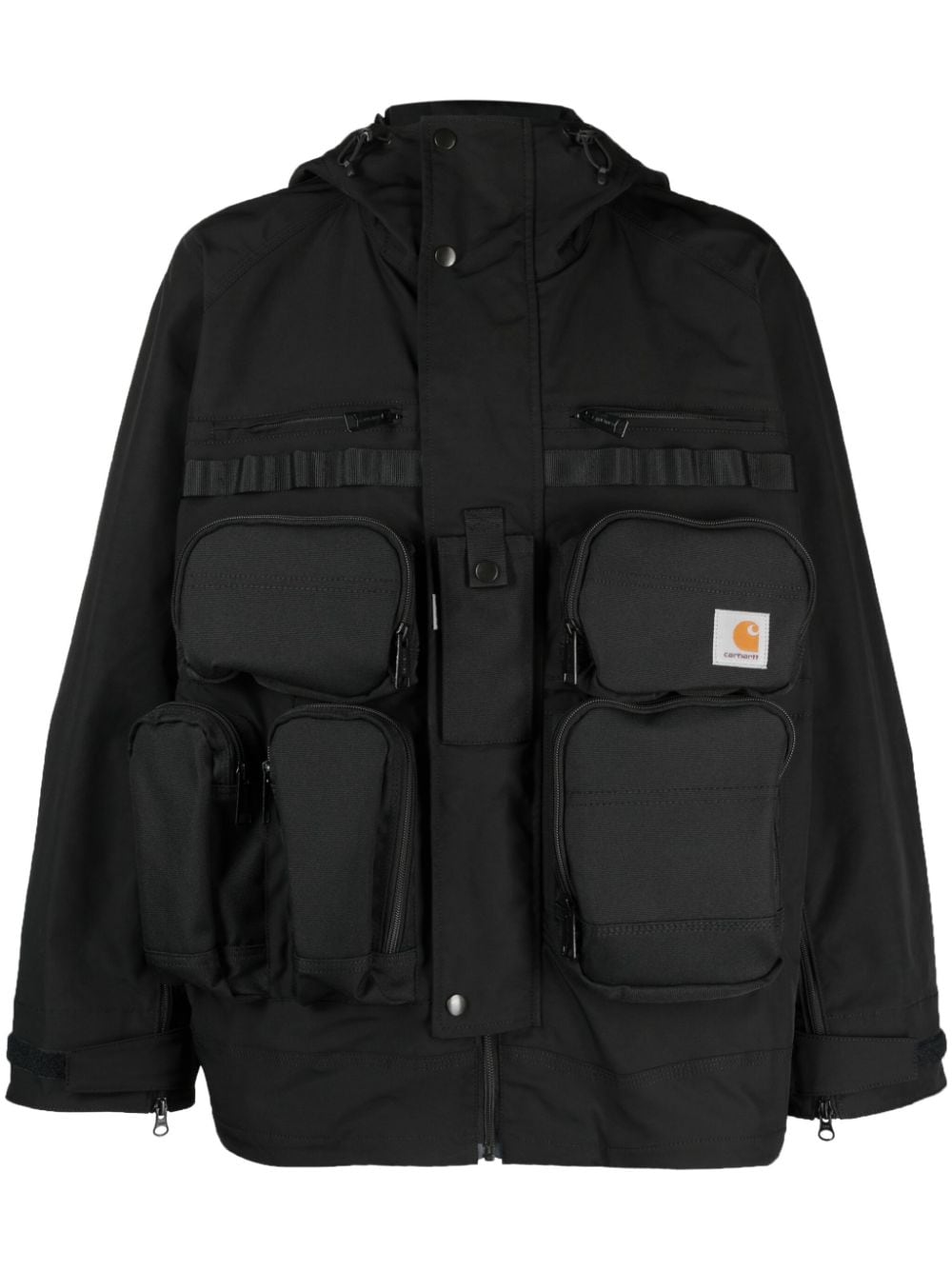 Shop Junya Watanabe Multi-pockets Hooded Jacket In Black