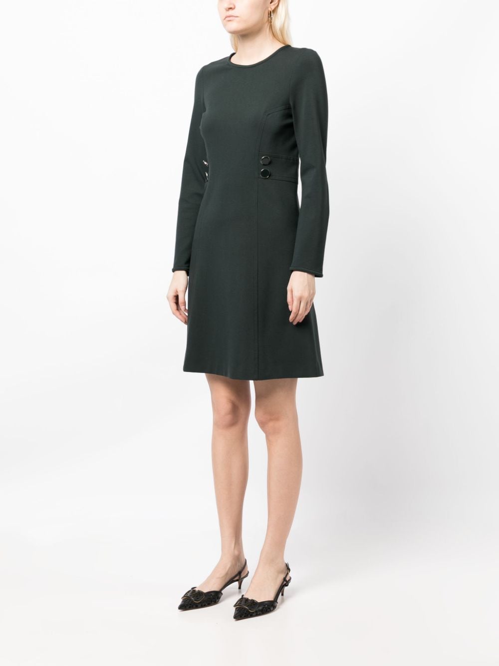 Shop Jane Rana Crew-neck Midi Dress In Green