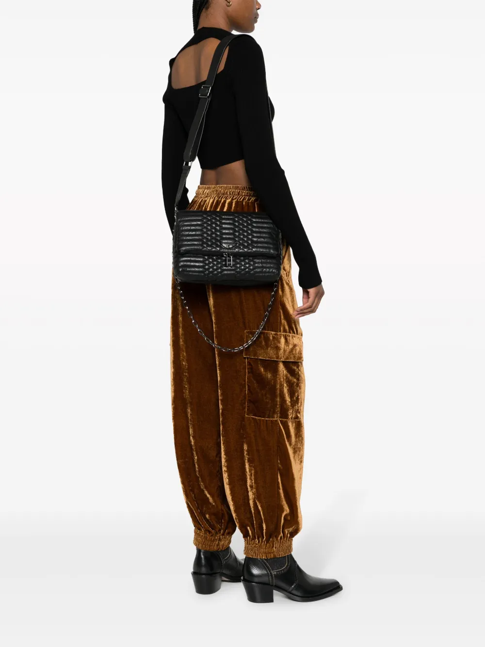 Zadig&Voltaire Rocky logo-embossed crossbody bag - Zwart