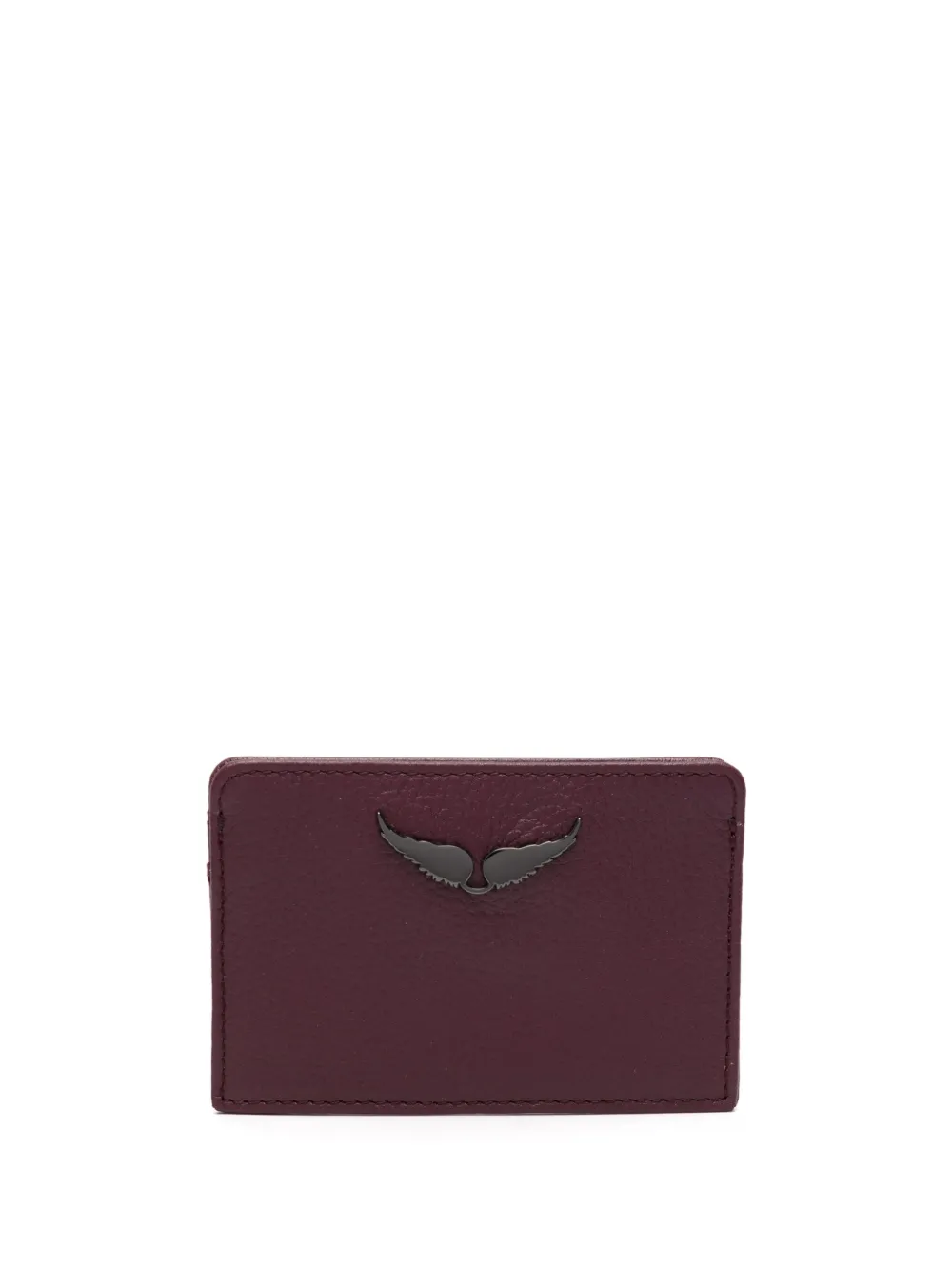 Zadig & Voltaire Zadig&voltaire Womens Beyond Zv Pass Logo-plaque Leather Cardholder In Purple