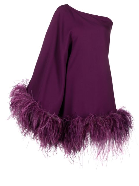 Taller Marmo feather-trimmed one-shoulder top