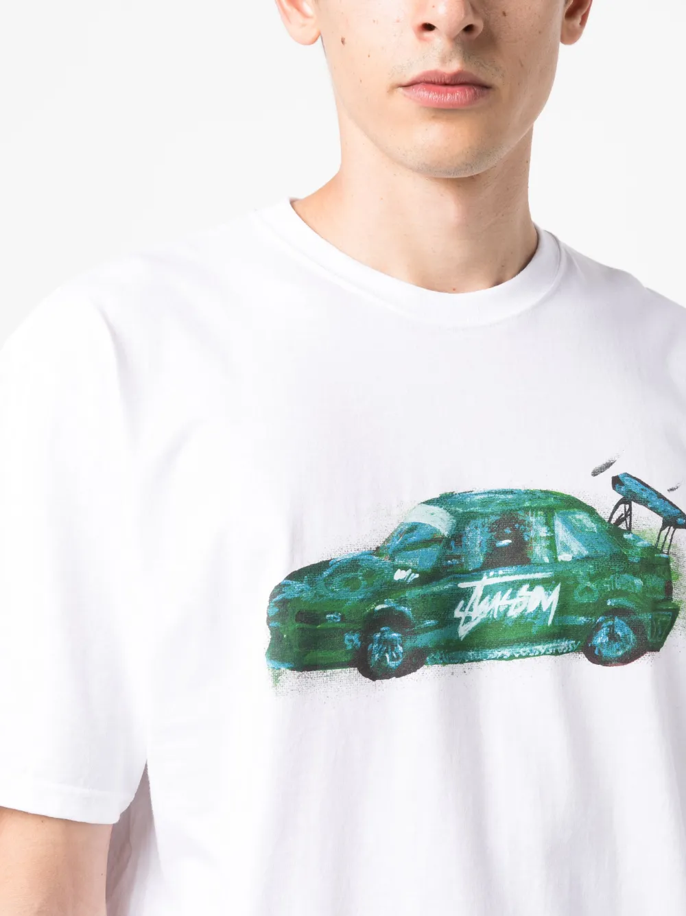 Stüssy Racecar graphic-print Cotton T-shirt - Farfetch