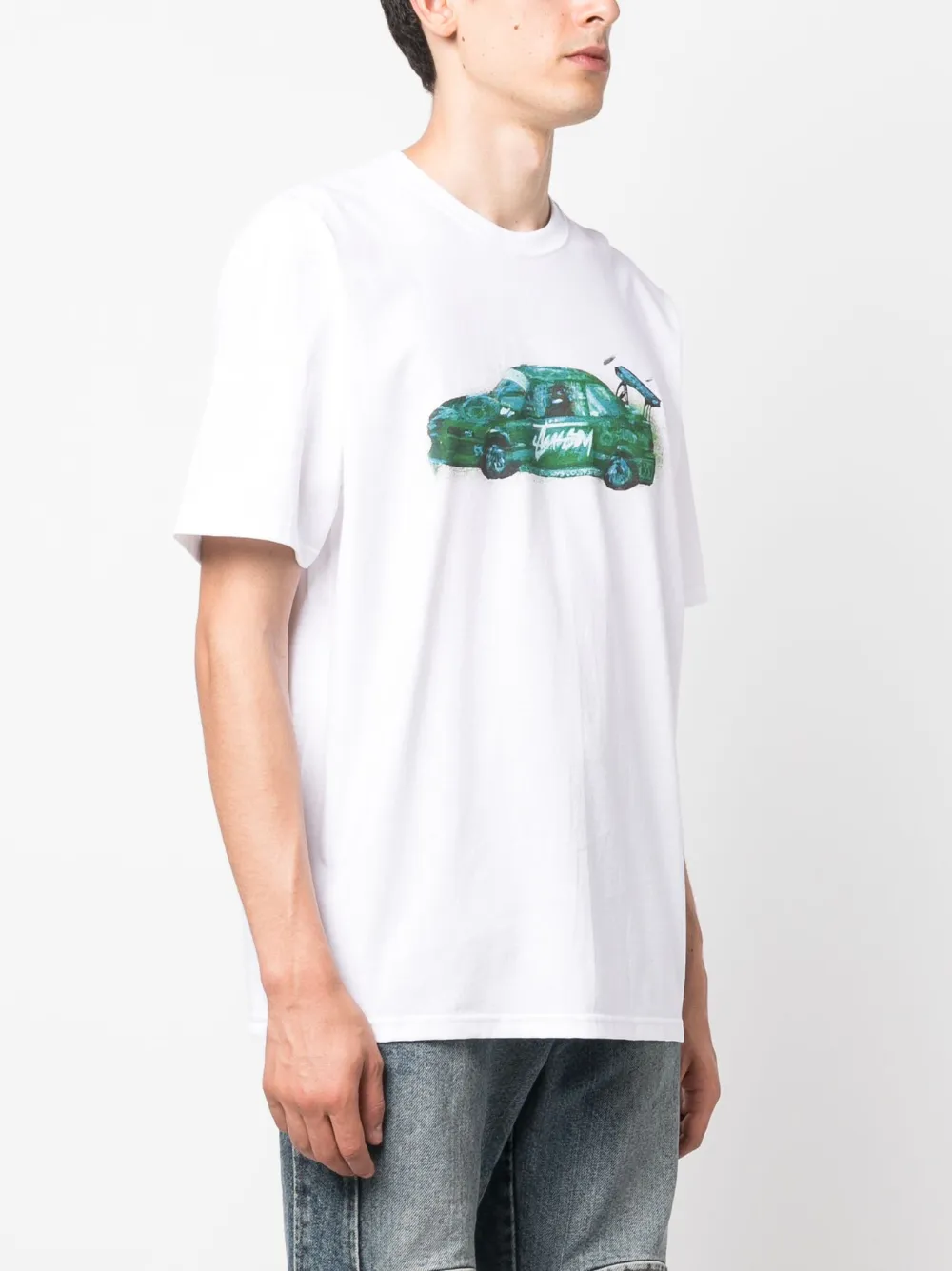 Stüssy Racecar graphic-print Cotton T-shirt - Farfetch