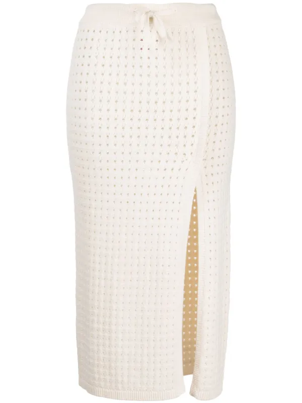 Midi white crochet on sale skirt