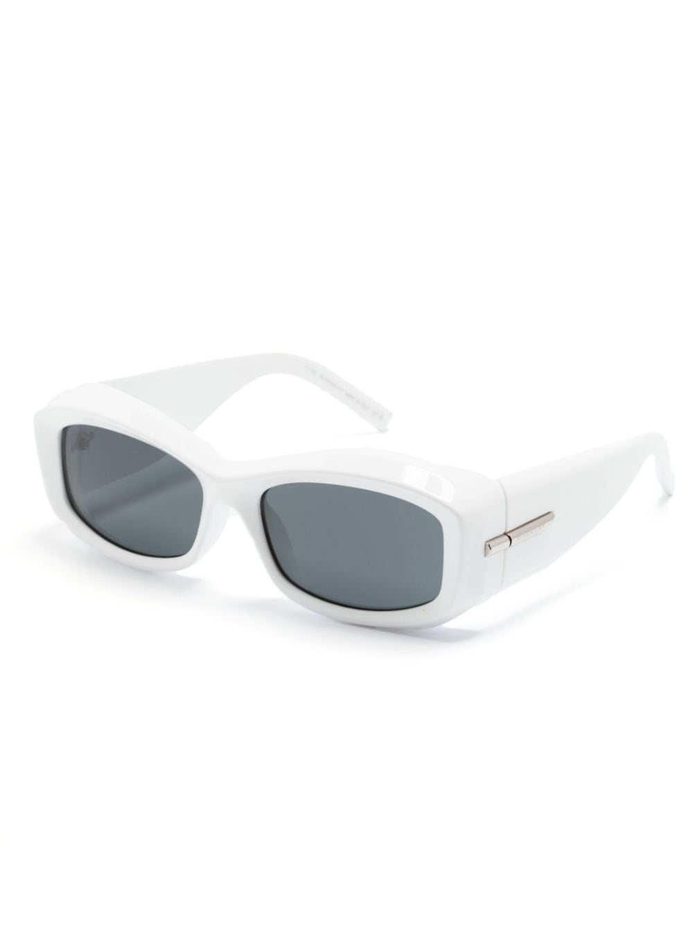 Givenchy Eyewear engraved-logo rectangular-frame sunglasses - Wit