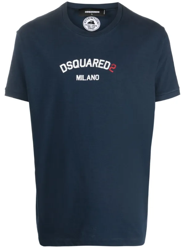 DSQUARED2 logo-print Cotton T-shirt Blue FARFETCH PH