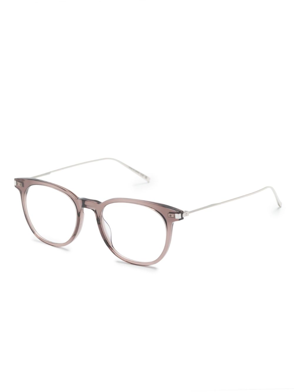 Saint Laurent Eyewear engraved-logo round-frame glasses - Paars