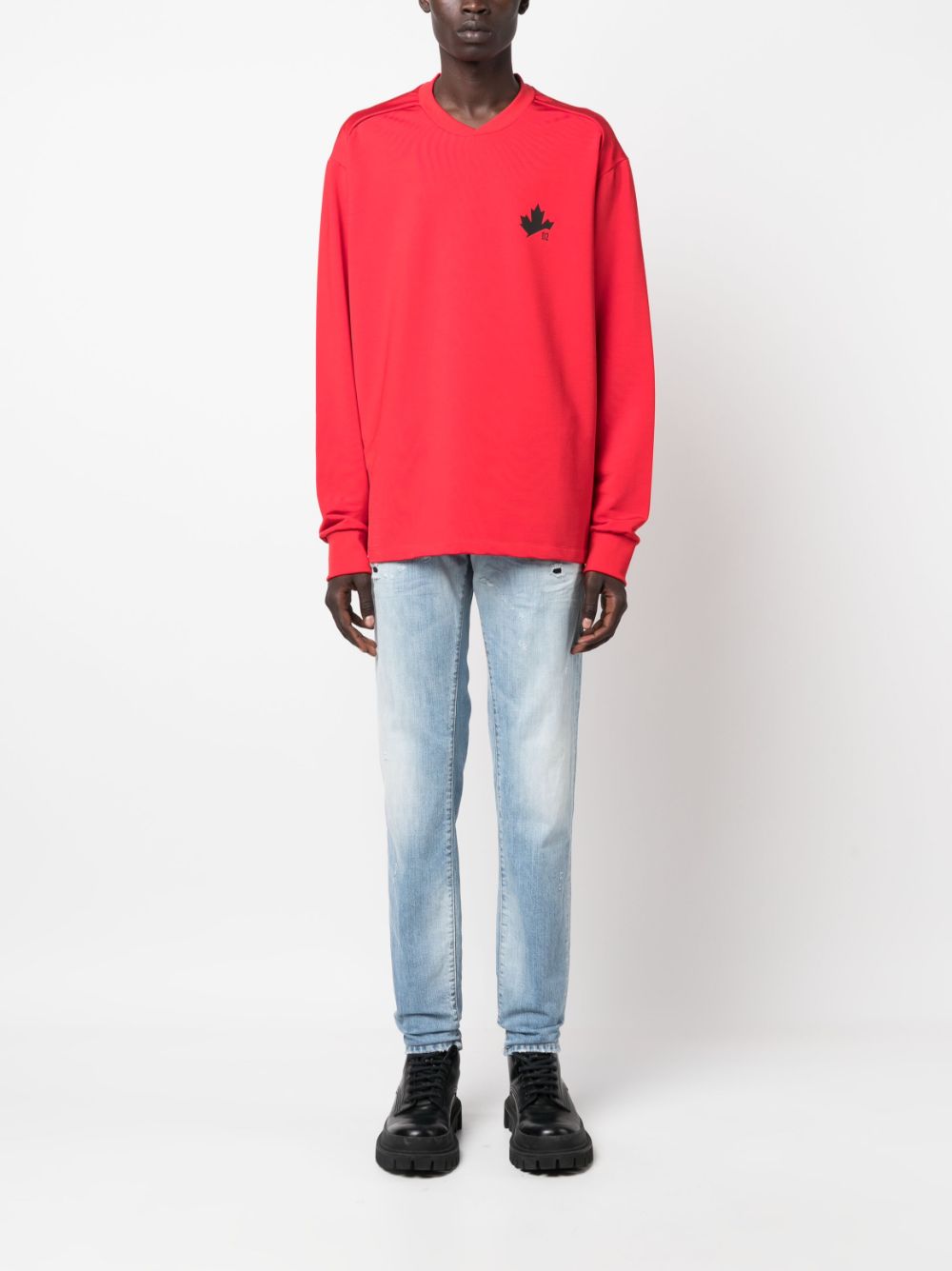 Dsquared2 oversized logo-print sweatshirt - Rood