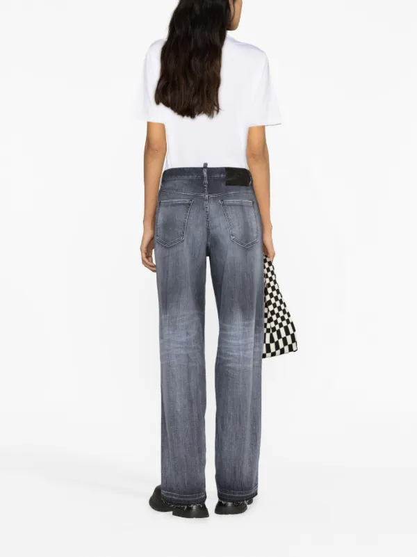 DSQUARED2 ストーンウォッシュ ストレートジーンズ | グレー | FARFETCH JP
