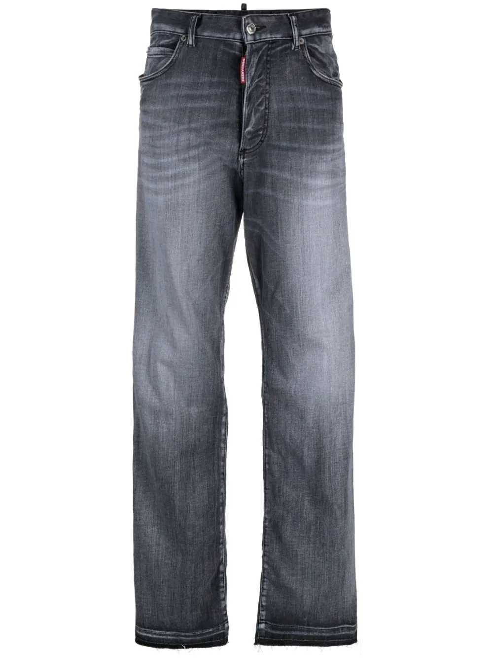 Dsquared2 Straight-leg Stonewashed Jeans In Grey