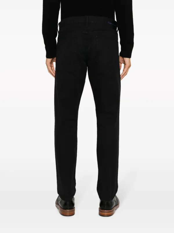 Ralph Lauren Purple Label logo-patch slim-cut Jeans | Black