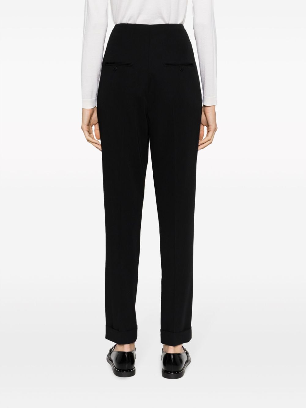 Ralph Lauren Collection Pantalon met toelopende pijpen Zwart