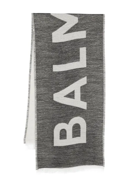 Balmain Kids - intarsia-knit logo scarf