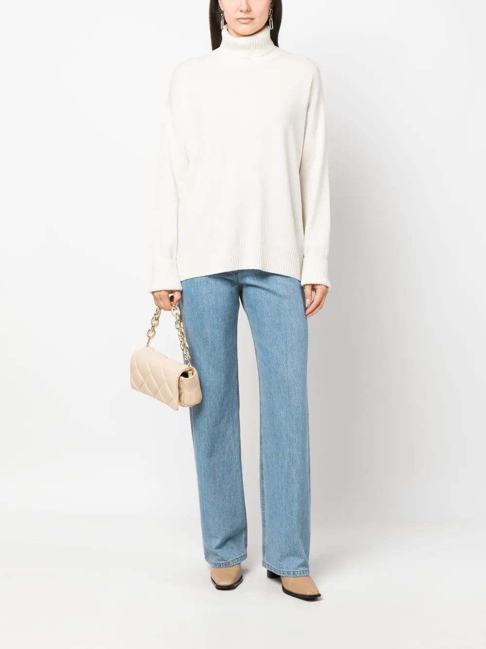 Malo roll-neck cashmere jumper - Wit