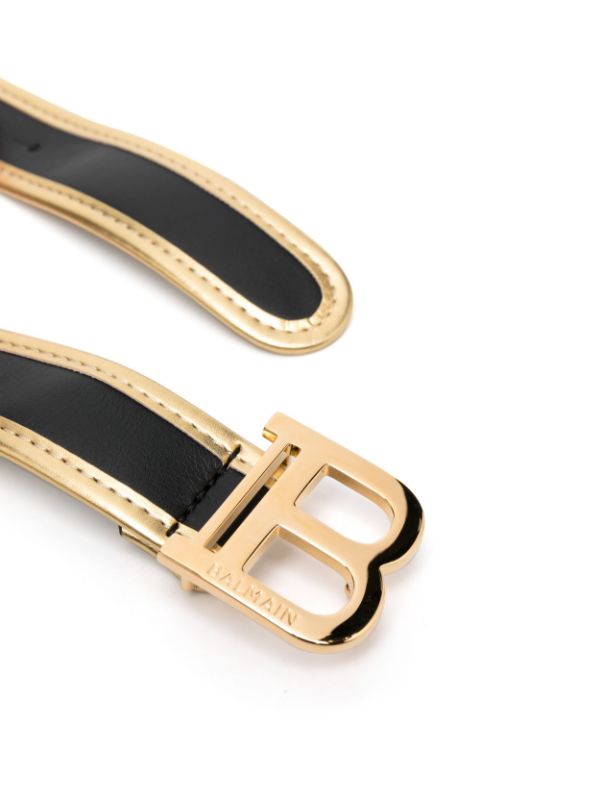 B Belt Leather Belt in Black - Balmain