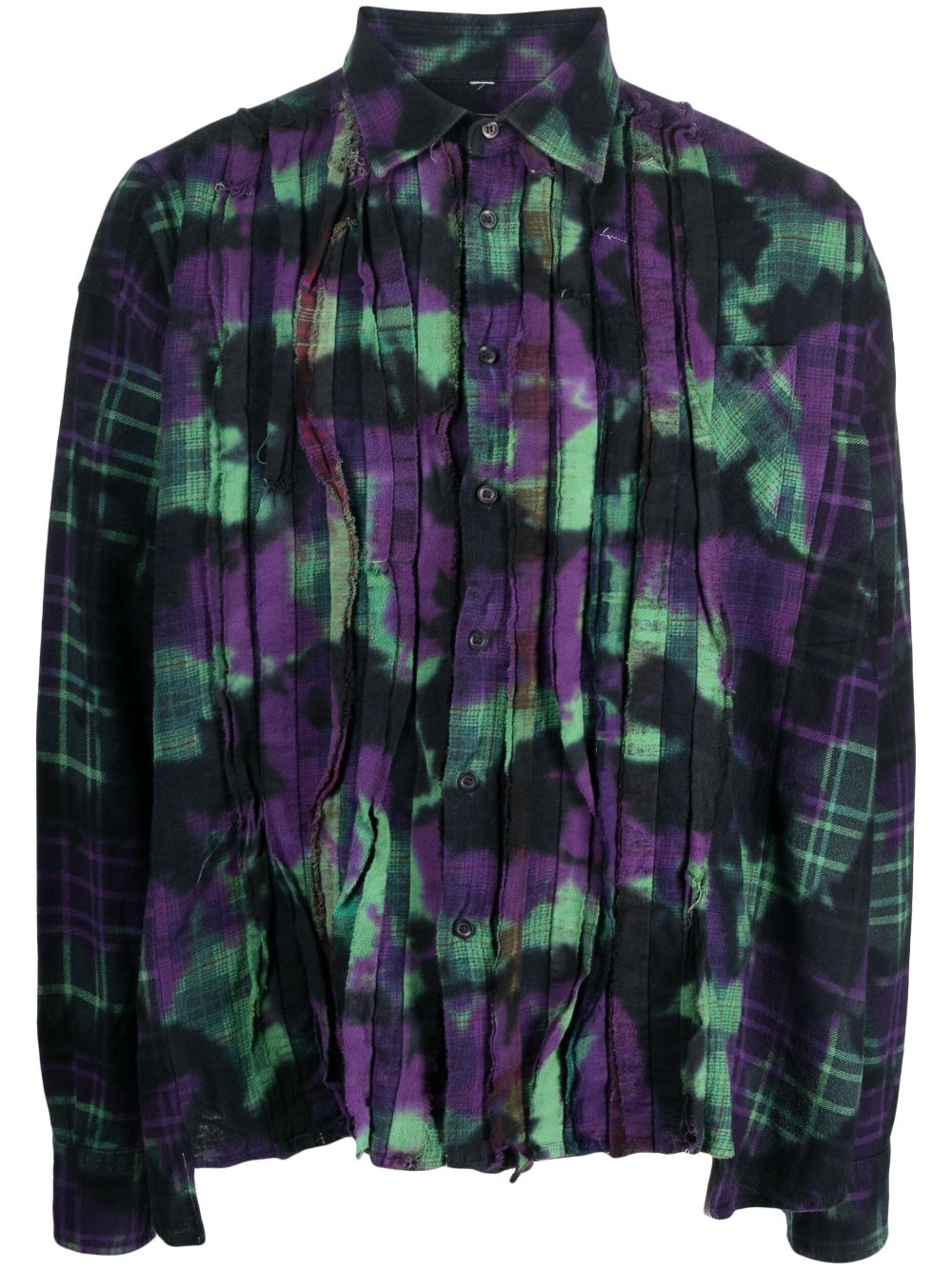 Needles Tie-dye Pattern Flannel Shirt In Purple
