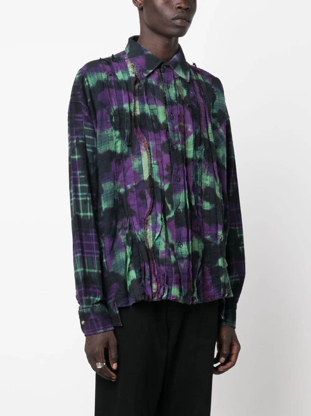 NEEDLES TIE-DYE PATTERN FLANNEL SHIRT