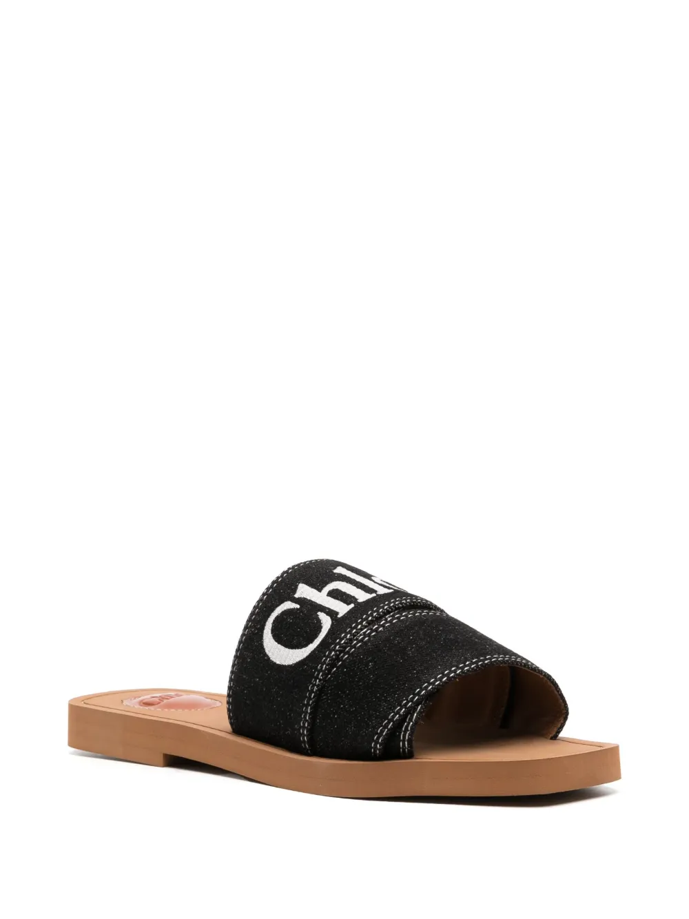 Chloé Woody sandalen met logoprint - Zwart
