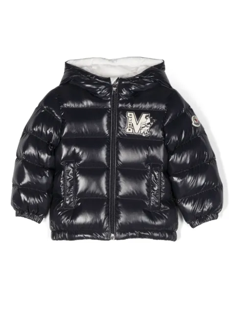 Moncler Enfant logo-patch hooded padded jacket