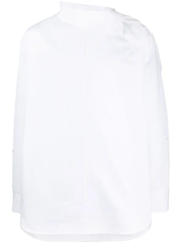 Jil Sander stand-up collar cotton shirt - White