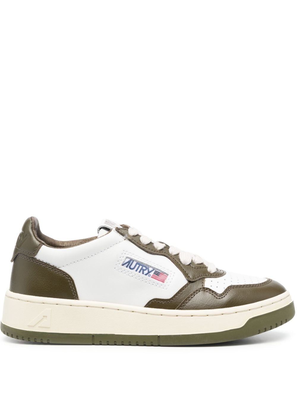 Autry Panelled Leather Sneakers In White