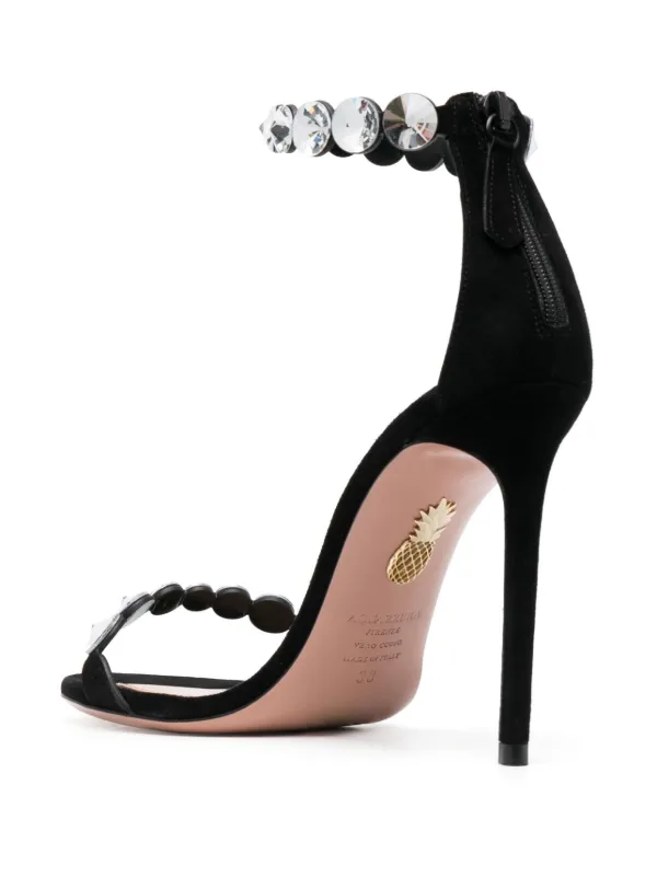 Aquazzura Maxi-Tequila 110mm スエードサンダル | ブラック | FARFETCH JP