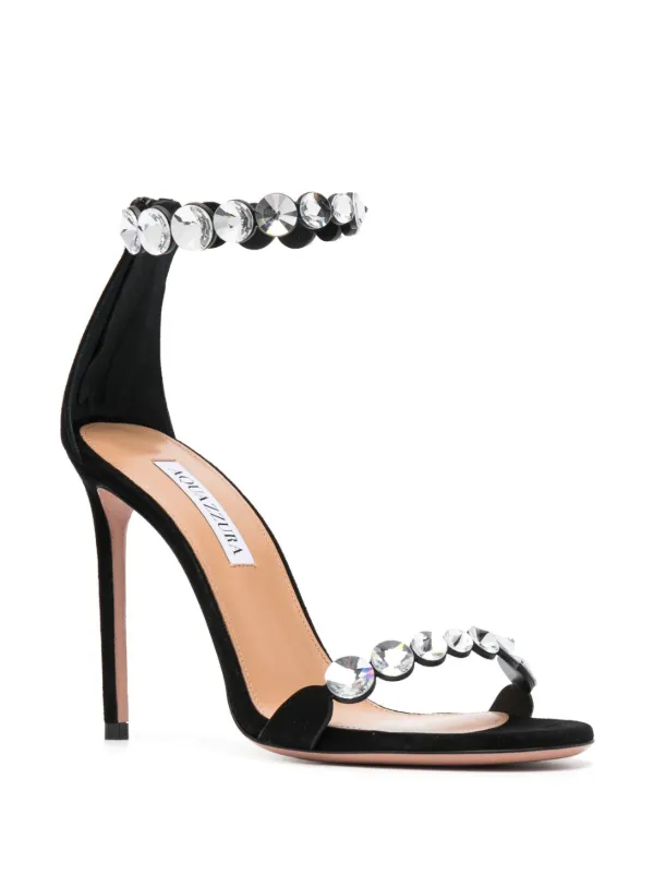 Aquazzura Maxi-Tequila 110mm スエードサンダル | ブラック | FARFETCH JP