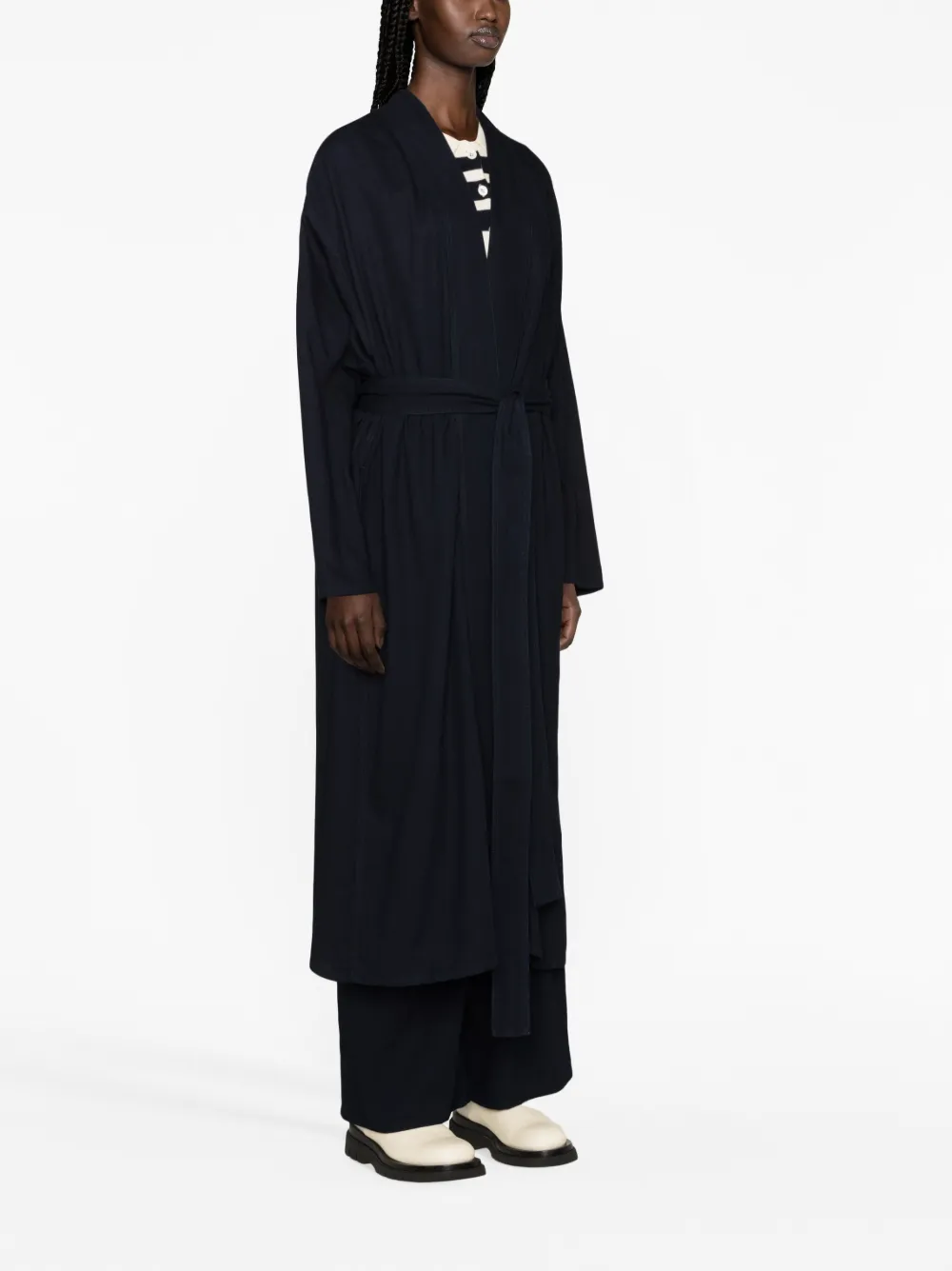 Shop The Row Rimbaud Cotton Belted Coat In Blue