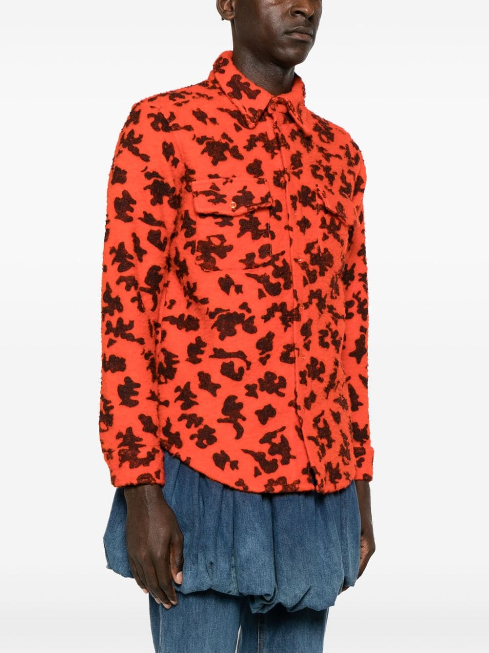 ERL Overhemd met camouflageprint Oranje