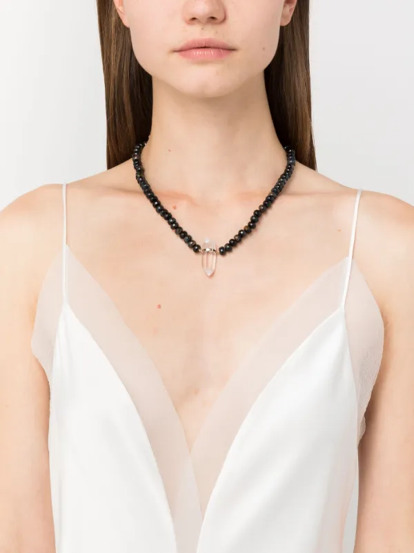 JIA JIA 14kt Yellow Gold Tiger Eye And Quartz Beaded