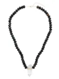 JIA JIA 14kt yellow gold tiger eye and quartz beaded necklace - Black