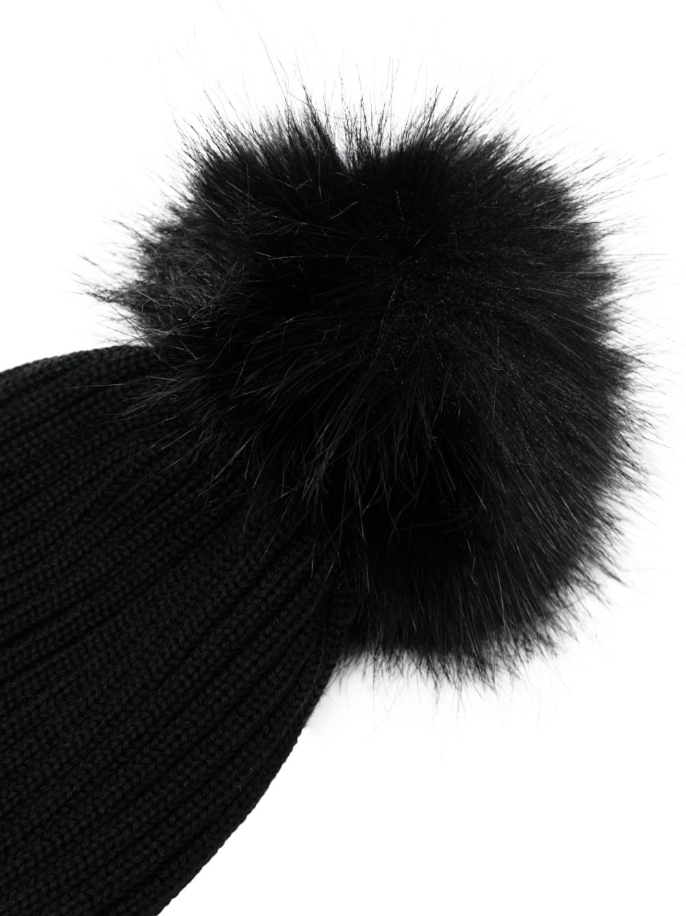 Moncler Enfant ribbed-wool beanie hat - Zwart