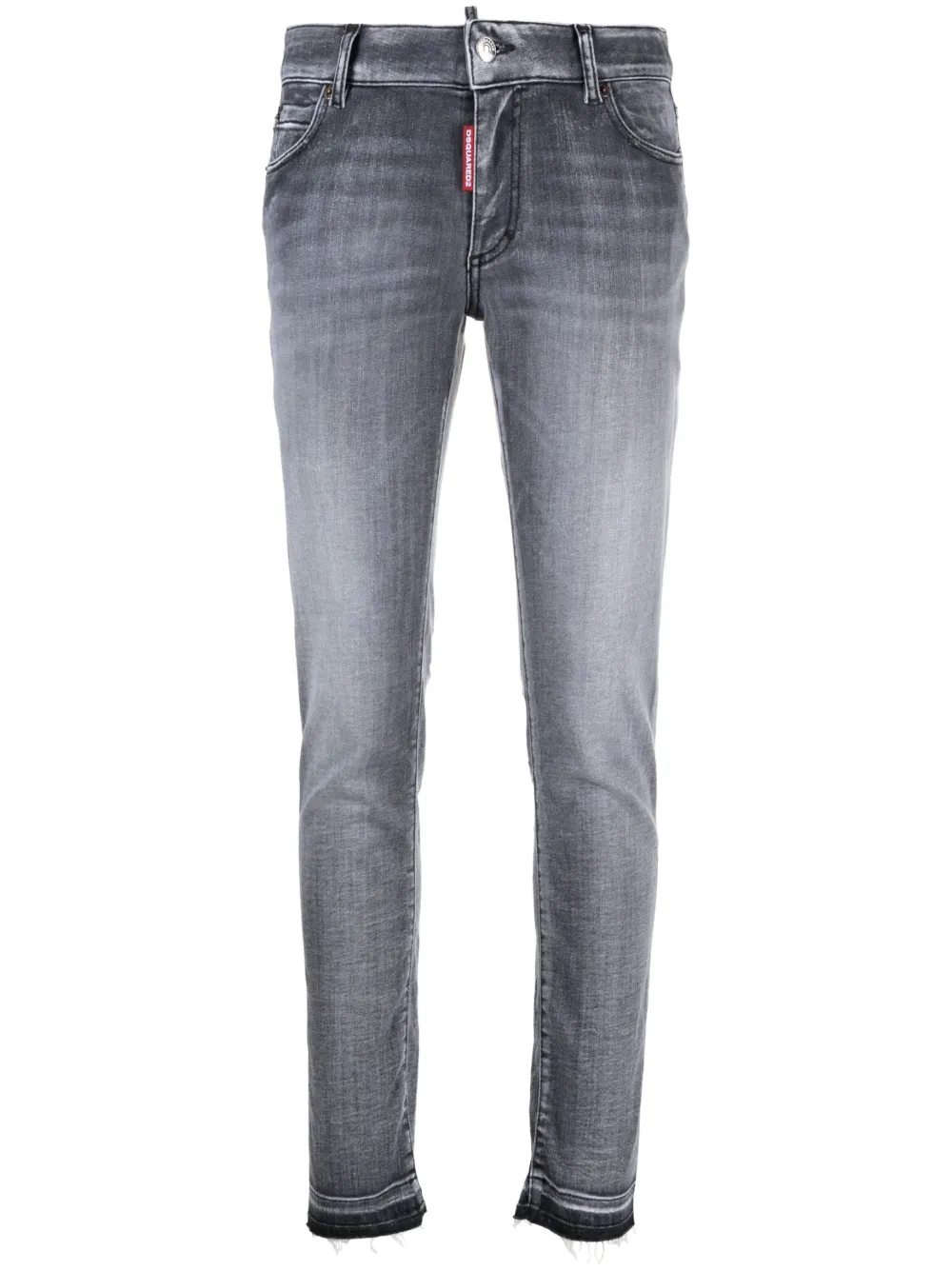 Shop Dsquared2 Mid-rise Faded Skinny Jeans In Grey