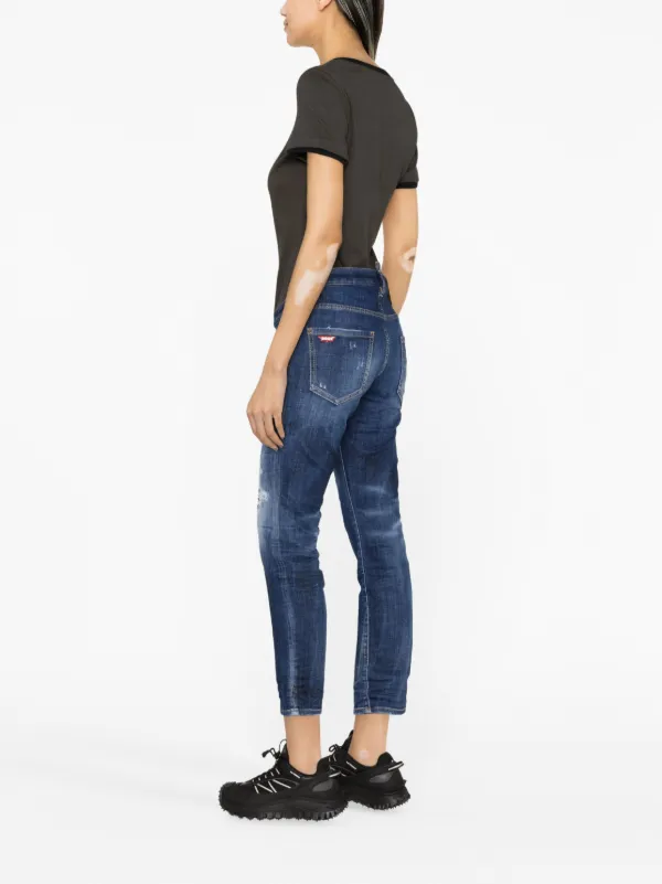 DSQUARED2 ダメージ スキニージーンズ | ブルー | FARFETCH JP