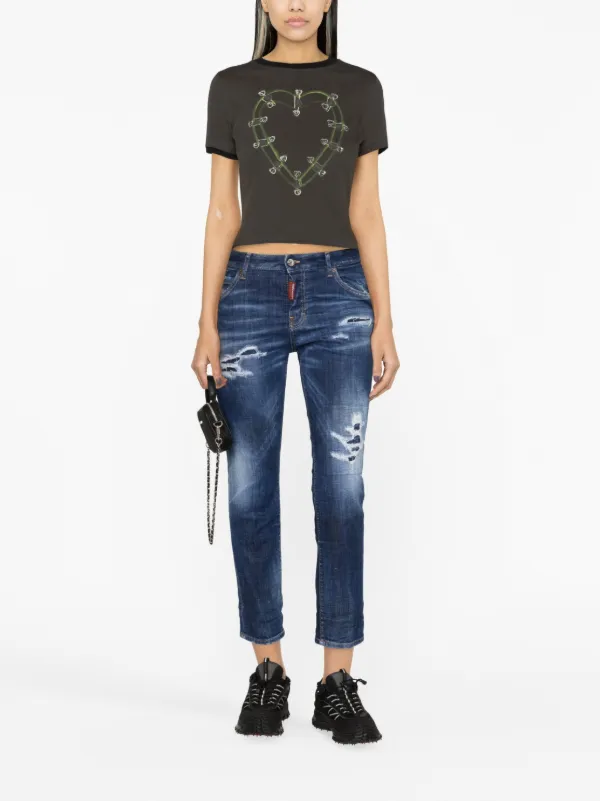 DSQUARED2 ダメージ スキニージーンズ | ブルー | FARFETCH JP