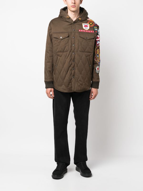 Dsquared2 logo-patch Quilted Jacket - Farfetch