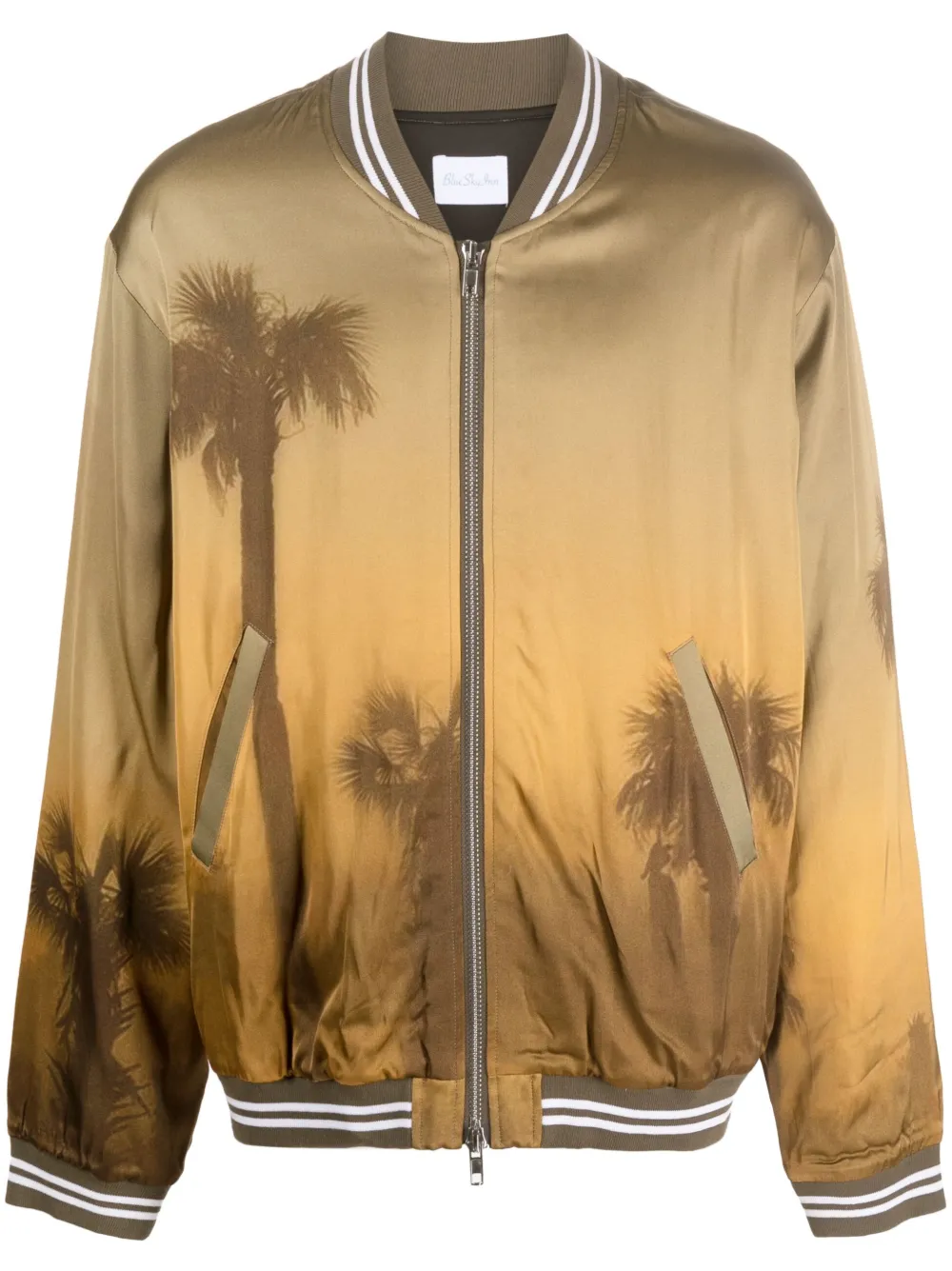 Blue Sky Inn Palms Souvenir Bomber Jacket In Green