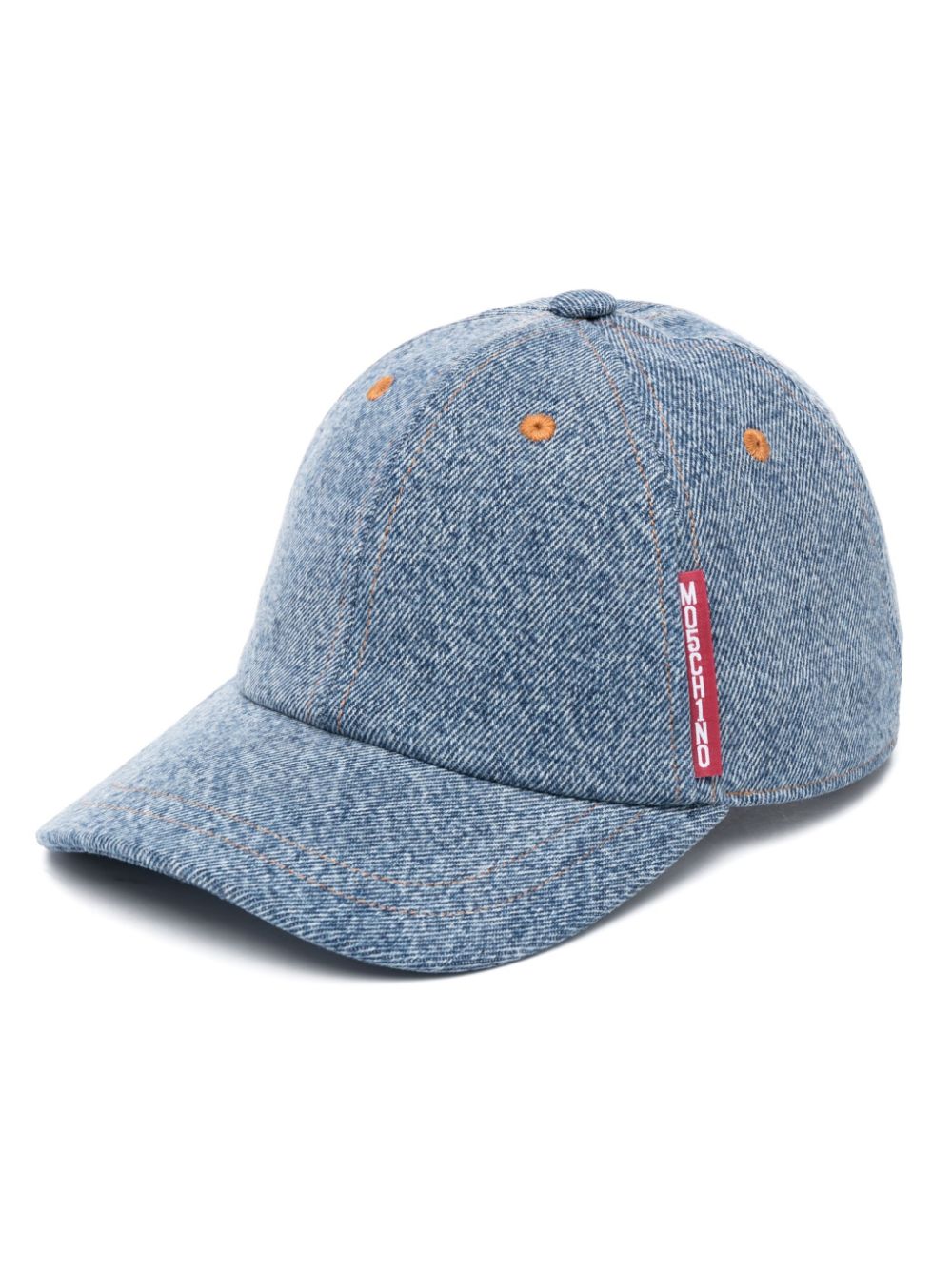 logo-tag denim cap